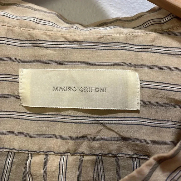 Mauro Grifoni woman’s tan with grey striped tunic - Picture 5 of 10